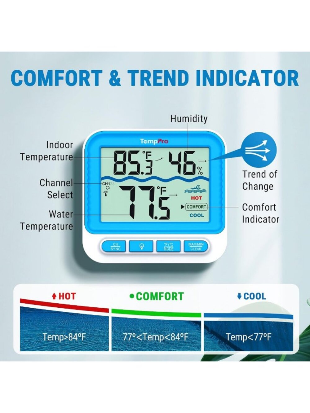 Wireless Floating Pool Thermometer - Easy Read, Battery Included, TempPro Design - Picture 7 of 8